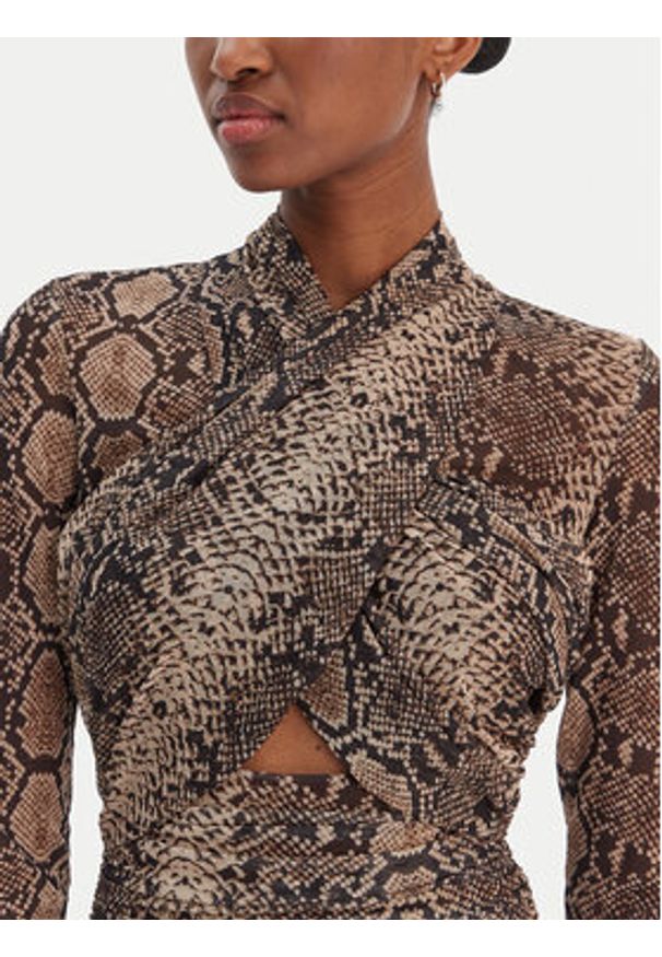 BARDOT - Bardot Sukienka koktajlowa Aliyah 56305DB4 Brązowy Slim Fit. Kolor: brązowy. Materiał: syntetyk. Styl: wizytowy