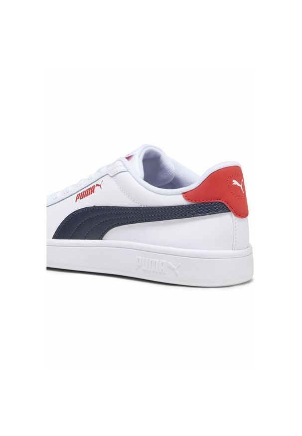 Puma - Młodzieżowe skórzane sneakersy Smash 3.0 PUMA. Zapięcie: sznurówki. Kolor: biały, czerwony, wielokolorowy, niebieski. Materiał: skóra. Szerokość cholewki: normalna. Sport: turystyka piesza