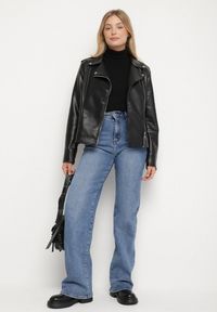 Born2be - Niebieskie Jeansy z Wiskozą z Wysokim Stanem i Szerokimi Nogawkami Isozela. Okazja: na spacer. Stan: podwyższony. Kolekcja: plus size. Kolor: niebieski. Styl: klasyczny, elegancki #5