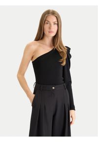 TwinSet - TWINSET Sweter 252AT3011 Czarny Slim Fit. Kolor: czarny. Materiał: wiskoza #1