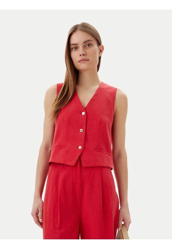 LOLA CASADEMUNT Kamizelka LS2502007 Czerwony Regular Fit. Kolor: czerwony. Materiał: lyocell