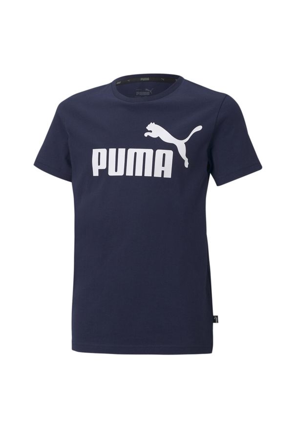 Koszulka Puma ESS Logo Tee Jr 586960 06. Kolor: fioletowy, niebieski, wielokolorowy. Materiał: bawełna