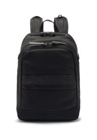 MONCLER - Czarny plecak Gimont. Kolor: czarny. Materiał: żakard, nylon. Wzór: paski, nadruk #1