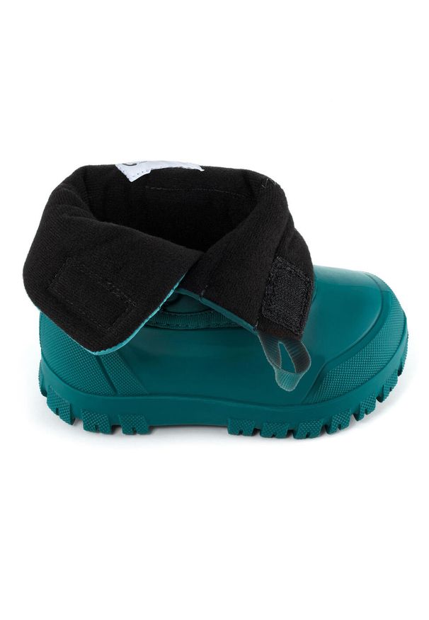 LUGIK - Buty zimowe śniegowce dla dzieci Wedze Warm. Zapięcie: rzepy. Kolor: niebieski. Szerokość cholewki: normalna. Wzór: paski. Sezon: zima. Sport: turystyka piesza