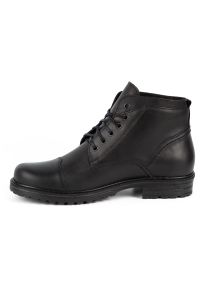 Olivier Buty męskie skórzane Militarne Mpb czarne. Kolor: czarny. Materiał: skóra. Wzór: moro. Styl: militarny #5