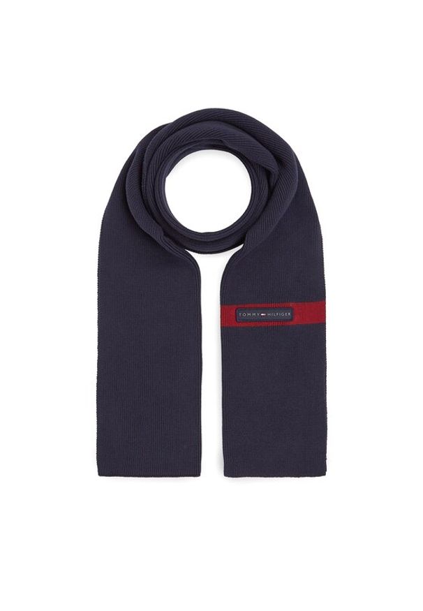 TOMMY HILFIGER - Tommy Hilfiger Szalik Th Skyline Knit Scarf AM0AM11496 Granatowy. Kolor: niebieski. Materiał: bawełna