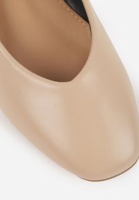 Renee - Beżowe Balerinki w Stylu Mary Jane z Paskiem z Cyrkoniami Cireris. Okazja: na imprezę. Zapięcie: pasek. Kolor: beżowy. Materiał: jeans. Styl: elegancki, klasyczny #2