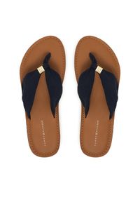 TOMMY HILFIGER - Tommy Hilfiger Japonki Th Ltr Footbed Summer Sandal FW0FW09194 Granatowy. Kolor: niebieski. Materiał: materiał #1