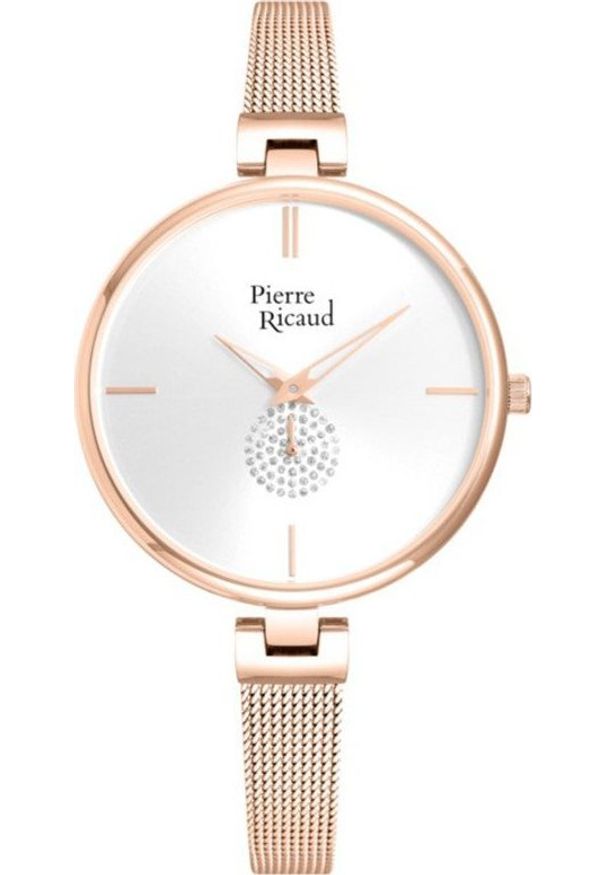 Zegarek Pierre Ricaud Zegarek damski Pierre Ricaud P22108.91R3Q CYRKONIE różowe złoto. Kolor: złoty, wielokolorowy, różowy