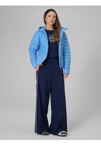 4f - 4F Kurtka z wypełnieniem syntetycznym damska - niebieska XL. Okazja: na co dzień. Typ kołnierza: kołnierzyk stójkowy. Kolor: niebieski. Materiał: syntetyk. Styl: casual, sportowy #2