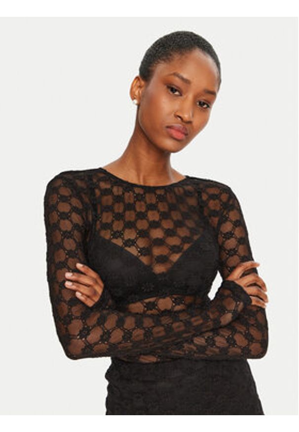 BARDOT Bluzka Adoni 59741TB Czarny Slim Fit. Kolor: czarny. Materiał: bawełna, syntetyk
