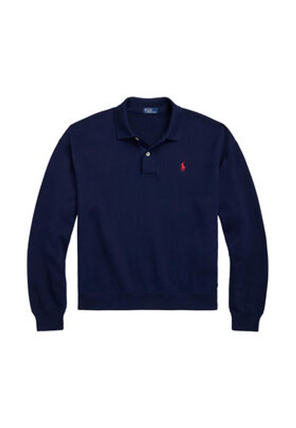 Polo Ralph Lauren Bluza 211947966007 Granatowy Relaxed Fit. Typ kołnierza: polo. Kolor: niebieski. Materiał: bawełna