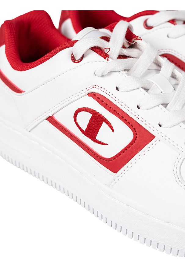 Champion Sneakersy "Foul Play Eleme" | S21775 | Foul Play Eleme | Mężczyzna | Biały, Czerwony. Nosek buta: okrągły. Kolor: biały, czerwony, wielokolorowy. Materiał: skóra. Wzór: nadruk