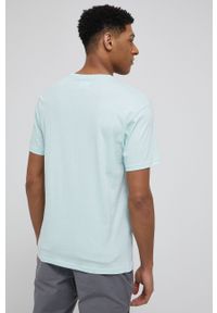 columbia - Columbia t-shirt bawełniany kolor turkusowy z nadrukiem. Okazja: na co dzień. Kolor: turkusowy. Materiał: bawełna. Wzór: nadruk. Styl: casual