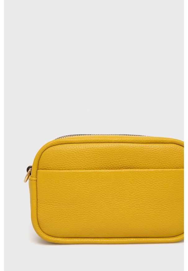 Tory Burch torebka skórzana kolor żółty. Kolor: żółty. Materiał: skórzane. Rodzaj torebki: na ramię