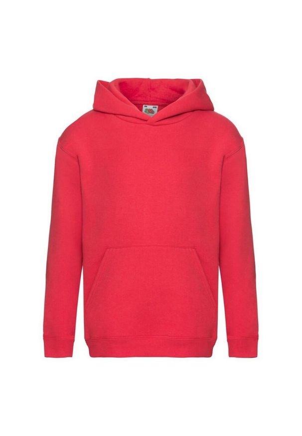 FRUIT OF THE LOOM - Bluza Z Kapturem Premium Dla Dzieci. Typ kołnierza: kaptur. Kolor: czerwony. Sport: joga i pilates