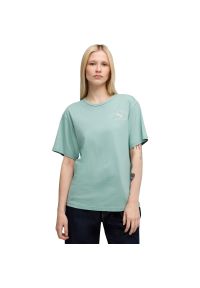 Koszulka Puma Class Relaxed Tee Light Moss, Kobiety. Kolor: niebieski. Materiał: materiał, bawełna