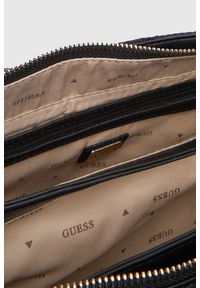 Guess - GUESS Czarna shopperka damska Melisandra. Kolor: czarny. Materiał: skórzane
