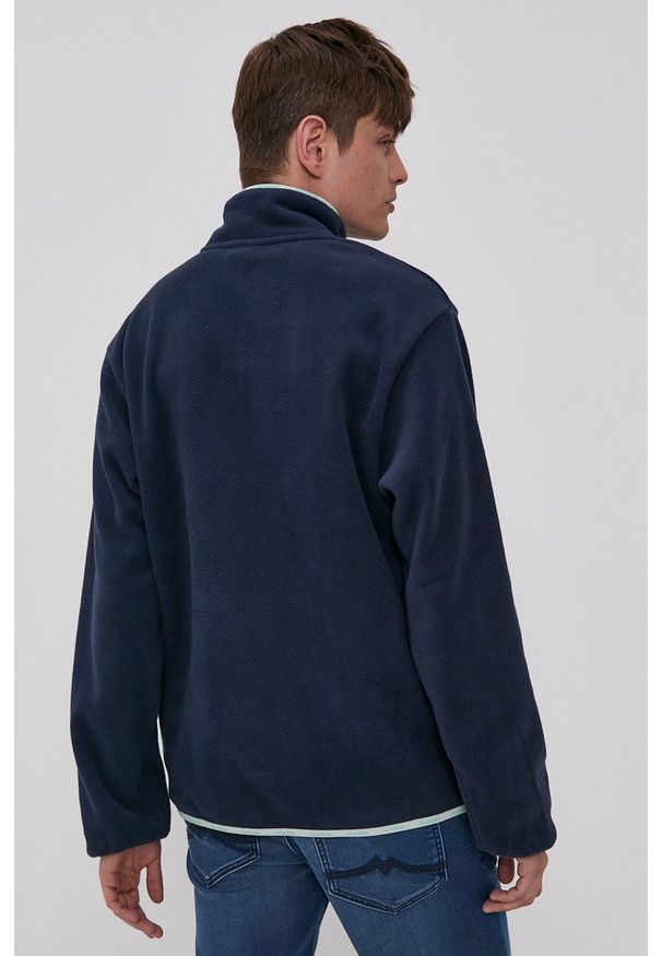 HUF Bluza męska kolor granatowy gładka. Okazja: na co dzień. Kolor: niebieski. Materiał: dzianina. Wzór: gładki. Styl: casual