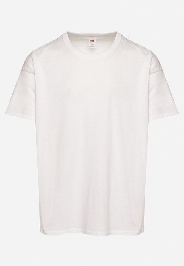 Born2be - Biała Koszulka T-shirt z Bawełny Fodarella. Okazja: na co dzień. Kolor: biały. Materiał: bawełna. Wzór: aplikacja. Styl: elegancki, casual, klasyczny