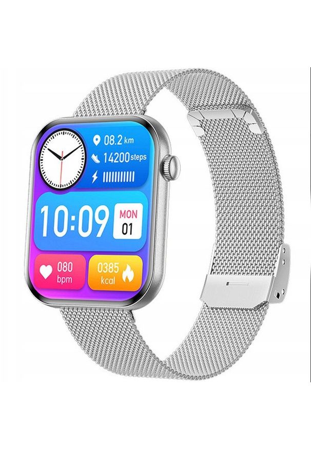Rubicon - Zegarek Damski SMARTWATCH RUBICON RNCF49 silver/silver mesh. Rodzaj zegarka: smartwatch. Materiał: mesh