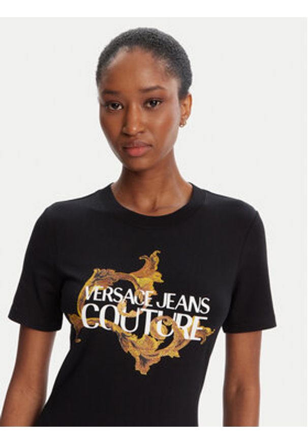 Versace Jeans Couture Sukienka codzienna 79HAOE06 CJ02E Czarny Regular Fit. Okazja: na co dzień. Kolor: czarny. Materiał: syntetyk. Typ sukienki: proste. Styl: casual