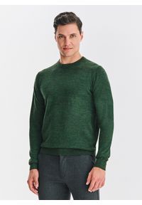 Pako Lorente - PAKO LORENTE – Zielony sweter męski z wełną. Okazja: na co dzień. Kolor: zielony. Materiał: wełna. Sezon: jesień. Styl: casual #1