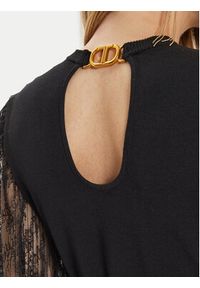 TwinSet - TWINSET Sukienka dzianinowa 242TT3160 Czarny Slim Fit. Kolor: czarny. Materiał: syntetyk, wiskoza #4