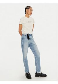 Calvin Klein Jeans T-Shirt J20J224914 Écru Regular Fit. Materiał: bawełna #3