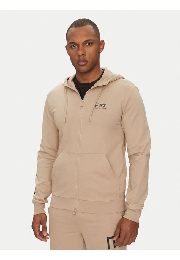 EA7 Emporio Armani Bluza 7M000568 AF13512 M1013 Beżowy Regular Fit. Kolor: beżowy. Materiał: bawełna