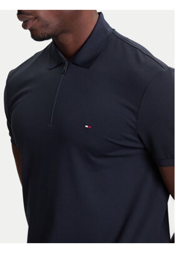 TOMMY HILFIGER - Tommy Hilfiger Polo Performance MW0MW39613 Granatowy Regular Fit. Typ kołnierza: polo. Kolor: niebieski. Materiał: syntetyk