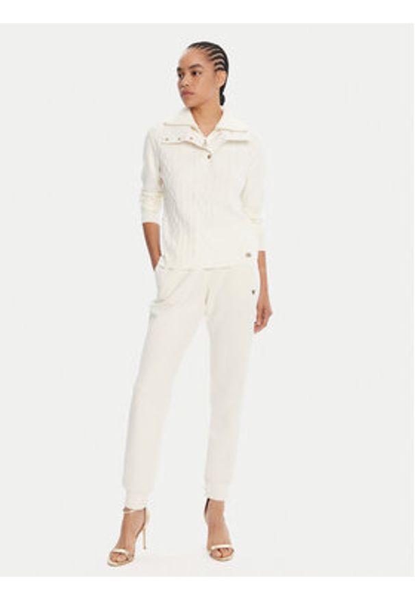 Liu Jo Sport Sweter TF5039 MS75L Écru Regular Fit. Materiał: syntetyk. Styl: sportowy