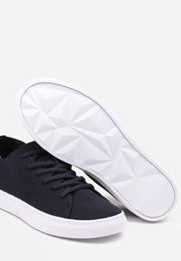 Born2be - Granatowe Płaskie Tenisówki ze Sznurowaniami Wabolia. Nosek buta: okrągły. Zapięcie: sznurówki. Kolor: niebieski. Materiał: materiał #3
