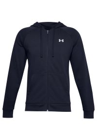 Bluza z kapturem Under Armour UA Rival FZ Hoodie, Mężczyźni. Typ kołnierza: kaptur. Kolor: niebieski. Materiał: bawełna, materiał