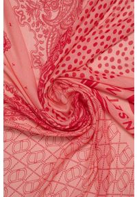 TwinSet - Twinset Chusta damska kolor różowy wzorzysta. Kolor: różowy. Materiał: tkanina