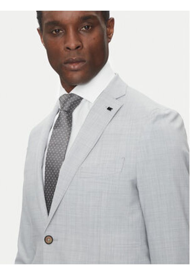 Michael Kors Marynarka MK0SB01025 Szary Slim Fit. Kolor: szary. Materiał: syntetyk, wełna