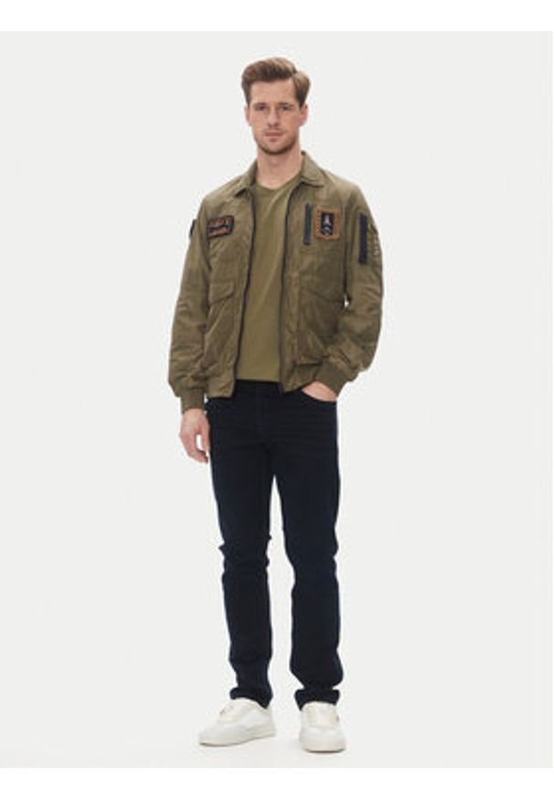 Aeronautica Militare Kurtka przejściowa 251AB2071CT3081 Khaki Regular Fit. Kolor: brązowy. Materiał: syntetyk