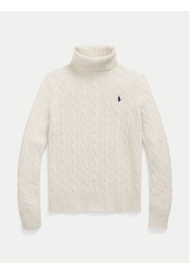 Polo Ralph Lauren Golf 211888686012 Biały Regular Fit. Typ kołnierza: golf, polo. Kolor: biały. Materiał: wełna