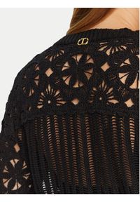 TwinSet - TWINSET Kardigan 241TT3234 Czarny Regular Fit. Kolor: czarny. Materiał: bawełna