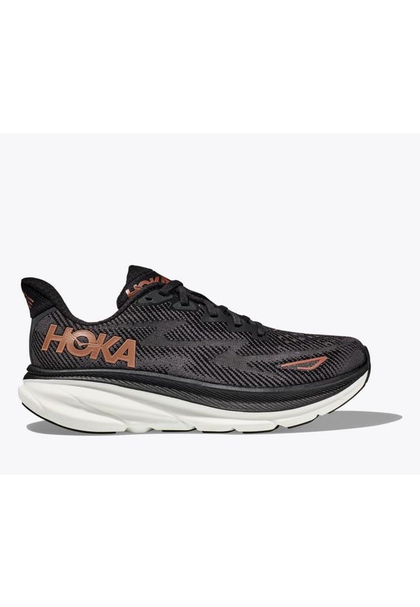 HOKA - Buty do biegania damskie Hoka One One Clifton 9. Kolor: czarny. Materiał: syntetyk, materiał. Szerokość cholewki: normalna. Sport: bieganie
