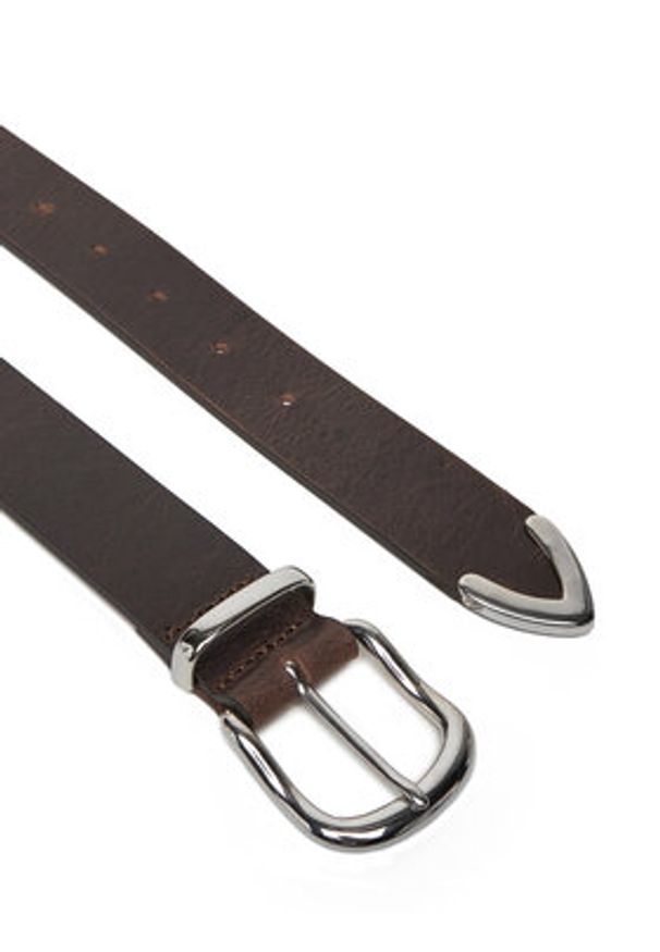 Jack & Jones - Jack&Jones Pasek Męski Jacwestern 12277530 Brązowy. Kolor: brązowy. Materiał: skóra