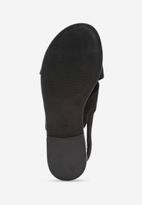 Born2be - Czarne Sandały VICES z Paskami w Kształcie X z Imitacji Zamszu Laraida. Okazja: na co dzień. Zapięcie: pasek. Kolor: czarny. Materiał: zamsz. Wzór: paski. Sezon: lato. Styl: casual, elegancki #3