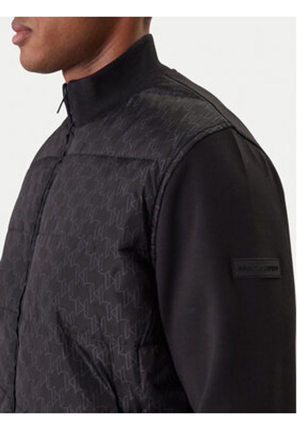 Karl Lagerfeld - KARL LAGERFELD Kurtka bomber 505061 561527 Czarny Regular Fit. Typ kołnierza: dekolt w karo. Kolor: czarny. Materiał: syntetyk