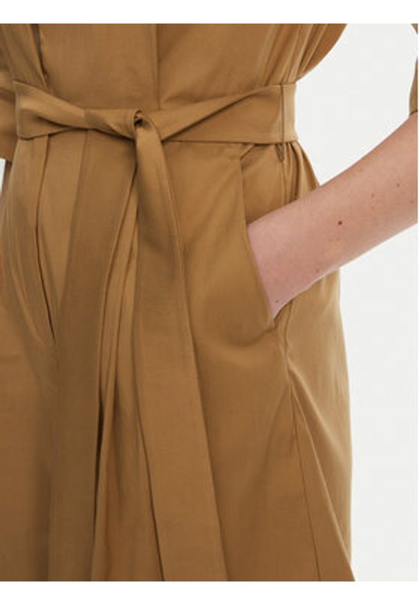 Max Mara Beachwear Kombinezon Canard 2516241019 Brązowy Regular Fit. Kolor: brązowy. Materiał: bawełna