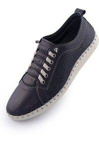 ENELL - Damskie skórzane buty Nell - Styl i komfort na każdy dzień. Kolor: niebieski. Materiał: skóra