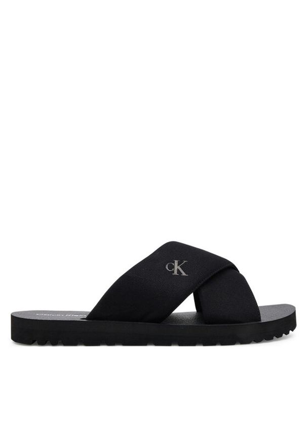 Calvin Klein Jeans Klapki Cross Sandal Crxs Tx YM0YM01223 Czarny. Kolor: czarny. Materiał: materiał