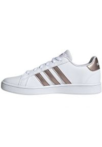 Adidas - Buty adidas Grand Court Jr EF0101 białe czarne. Okazja: na co dzień. Zapięcie: sznurówki. Kolor: czarny, biały, wielokolorowy. Materiał: guma, syntetyk, skóra. Szerokość cholewki: normalna #5