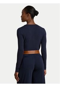 Lauren Ralph Lauren - LAUREN RALPH LAUREN Bluzka 200980153001 Granatowy Slim Fit. Kolor: niebieski. Materiał: lyocell #3