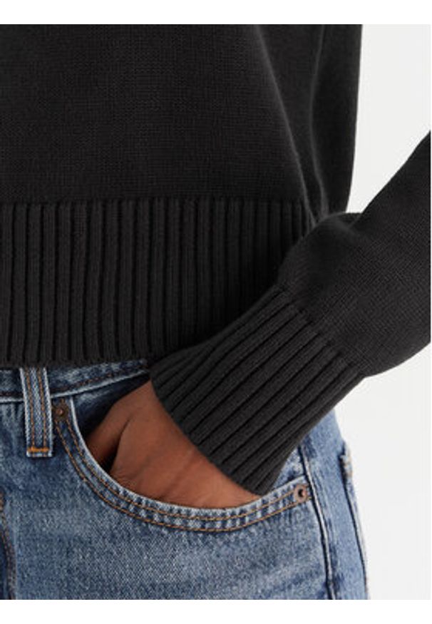 Calvin Klein Jeans Sweter Ck Embro Badge LV047D351G Czarny Regular Fit. Kolor: czarny. Materiał: bawełna