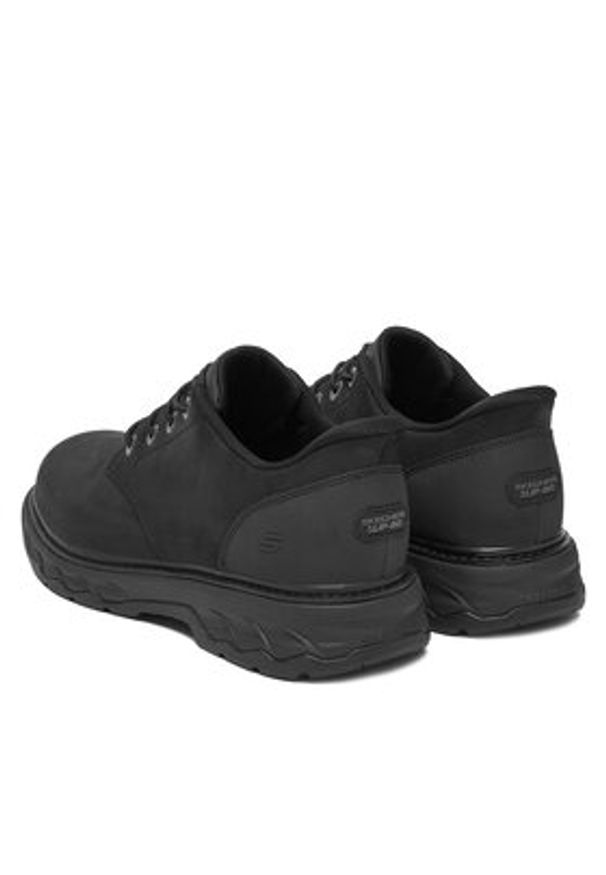 skechers - Skechers Półbuty Lockett 205307 BBK Czarny. Kolor: czarny. Materiał: skóra